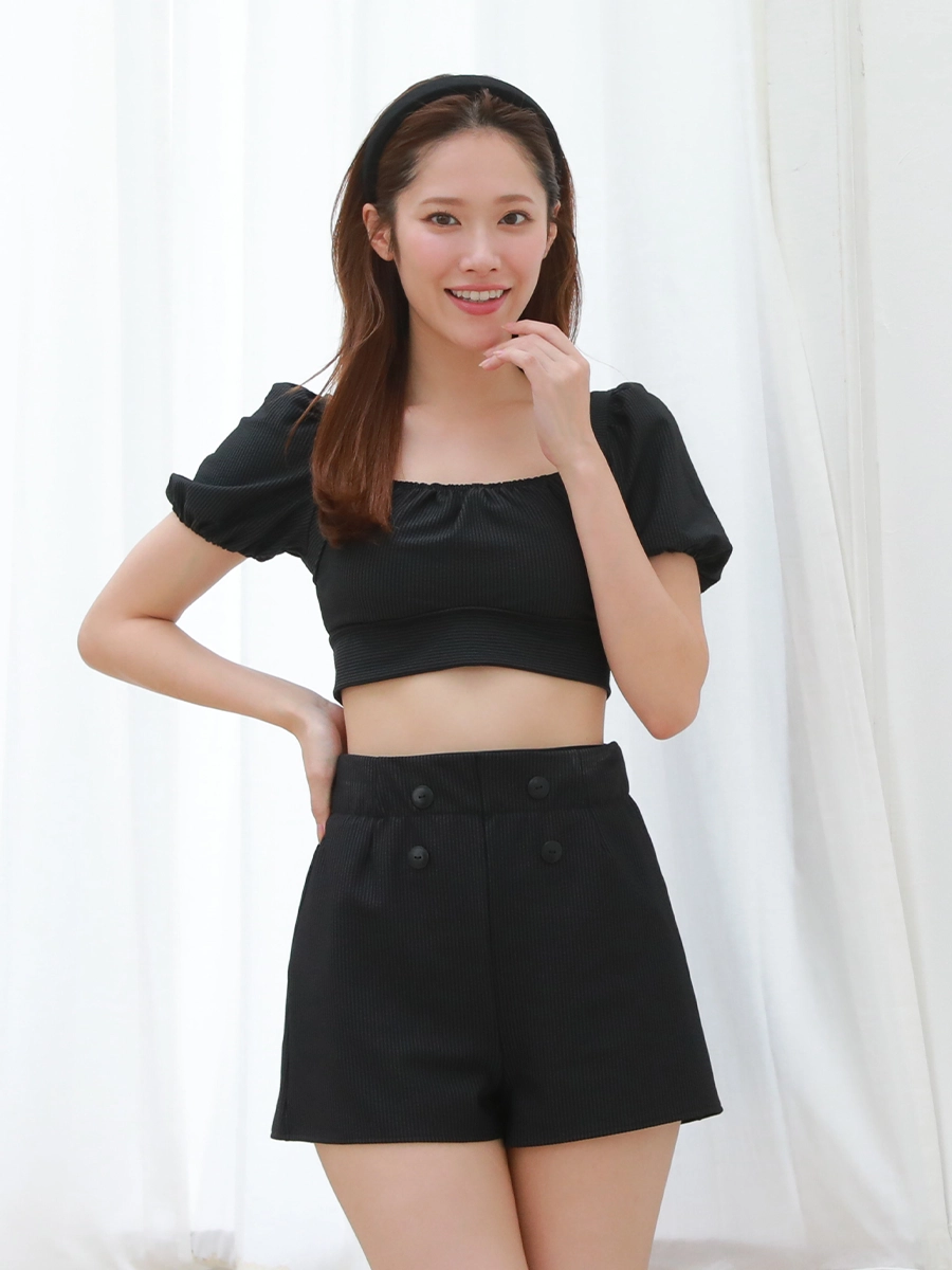 バックリボンパフスリーブワンピ見えビキニ(248007)｜水着ブランドの