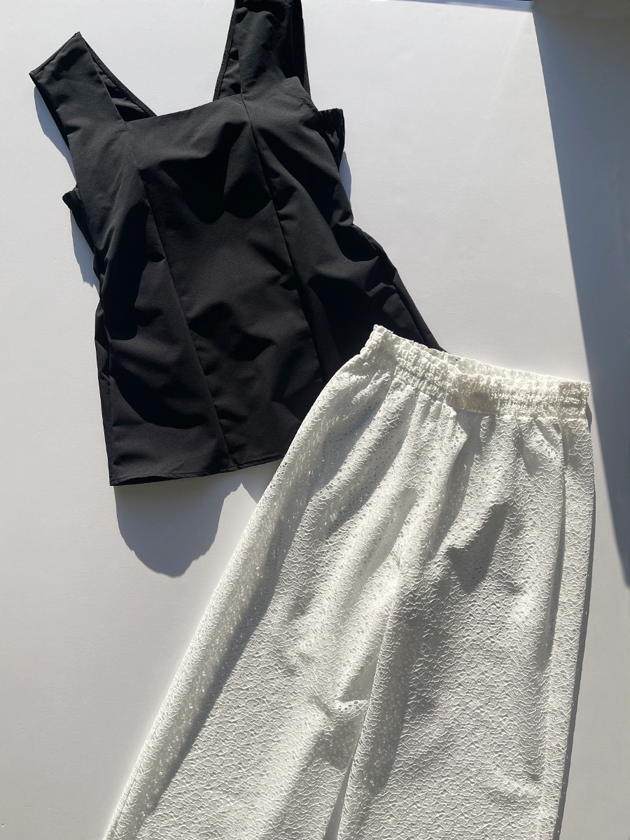 PEAK&PINE／CLEAN CLASS 水着 トップスのみ スイムウェア M レジャー水着【CLEAN CLASS】UVカットフレアノースリーブ水着