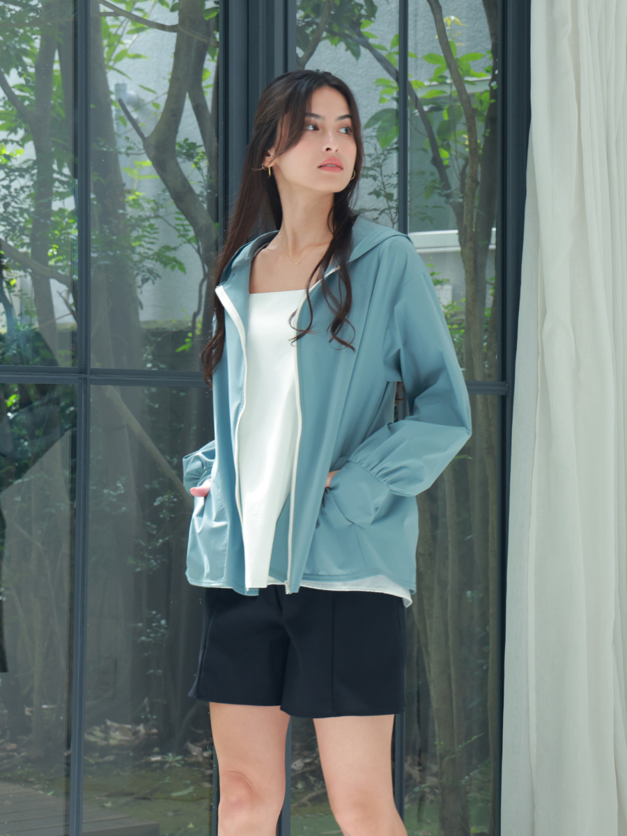 PEAK&PINE／CLEAN CLASS 水着 トップスのみ スイムウェア M レジャー水着【CLEAN CLASS】UVカットフレアノースリーブ水着