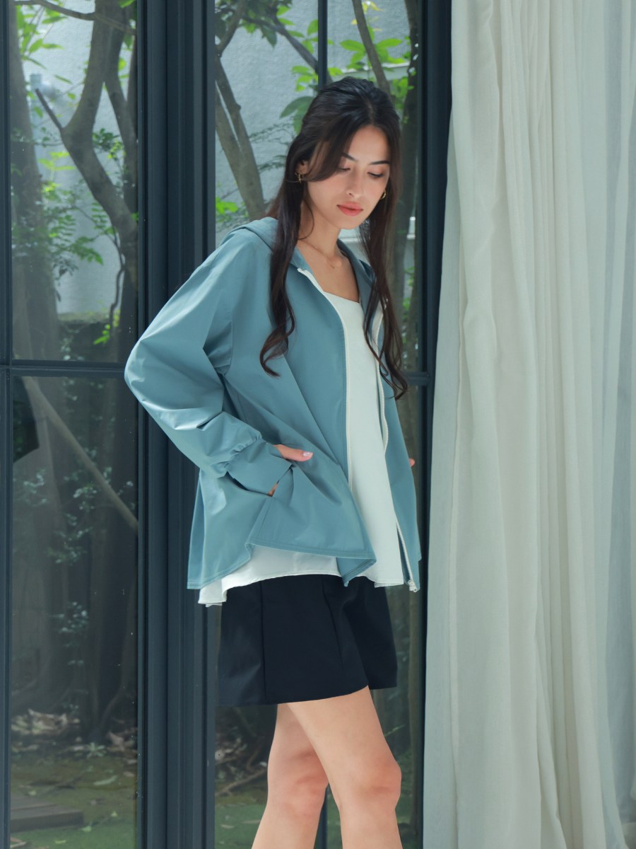PEAK&PINE／CLEAN CLASS 水着 トップスのみ スイムウェア M レジャー水着【CLEAN CLASS】UVカットフレアノースリーブ水着