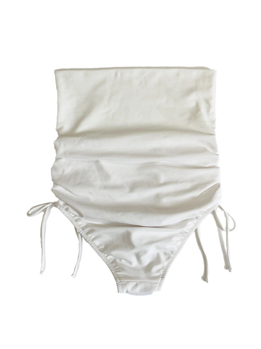 無地リブ素材オフショルダーワンピ見えビキニ(268000)｜水着ブランドの