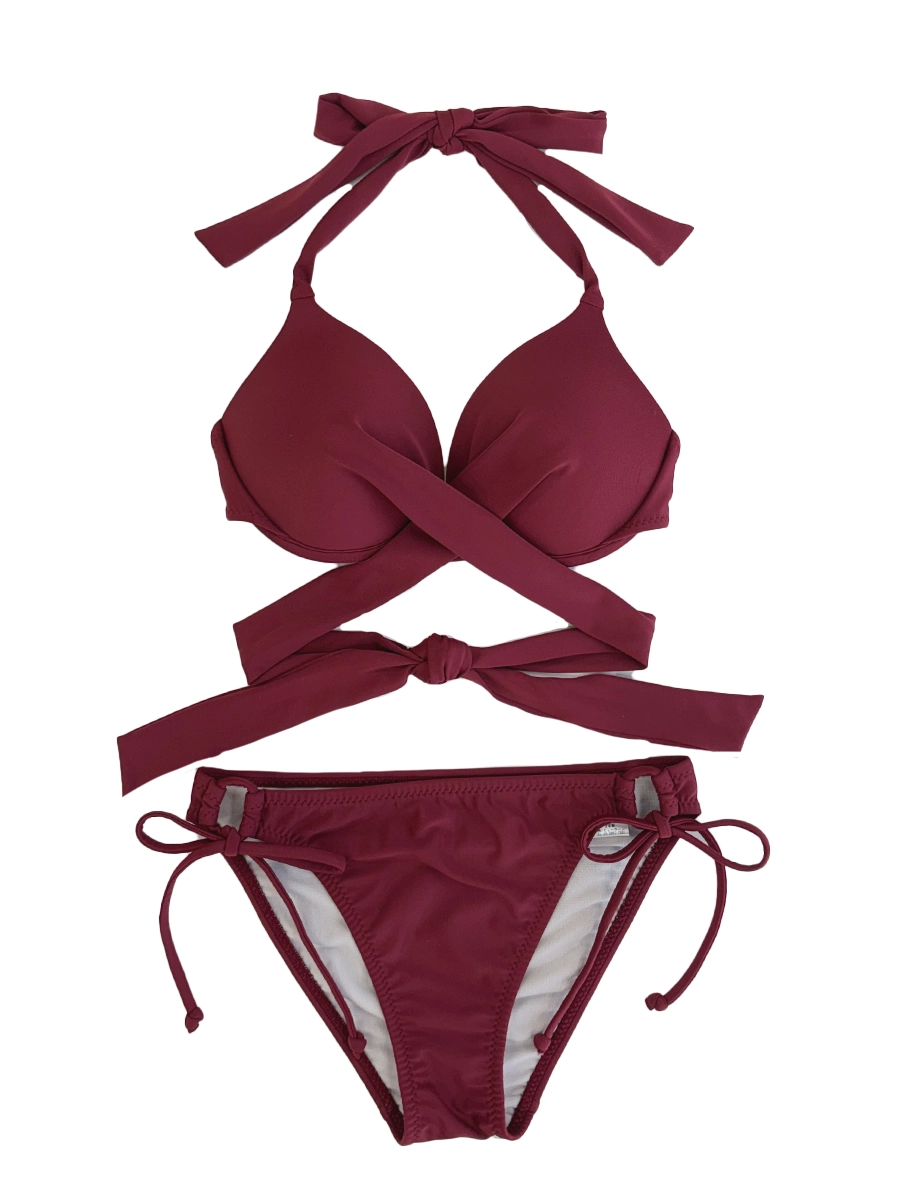 新作】無地クロッシーワイヤースタイルアップビキニ(268017)【Gカップ